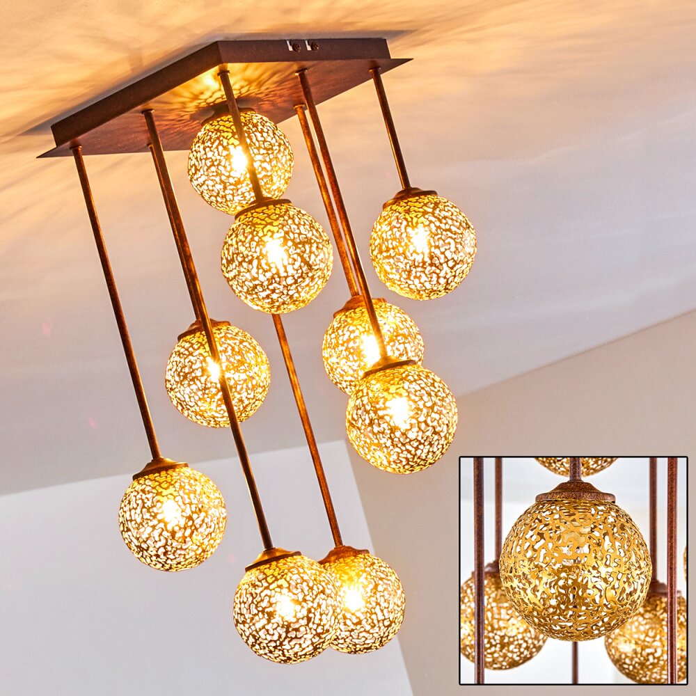 Virga Taklampa Rostfärger, 9-ljuskällor main product photo