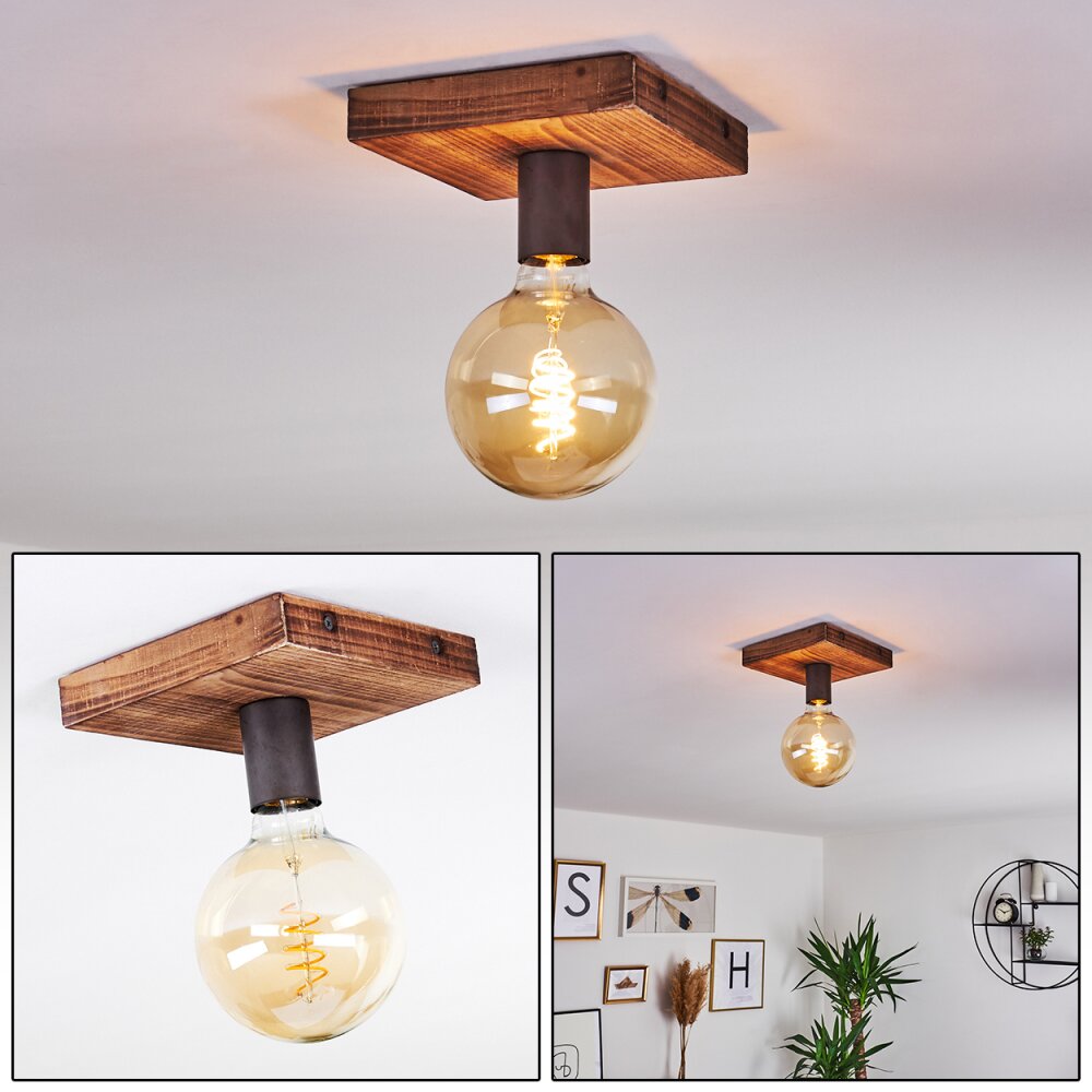 Amnicon Taklampa Trä mörkt, Svart, 1-ljuskällor main product photo