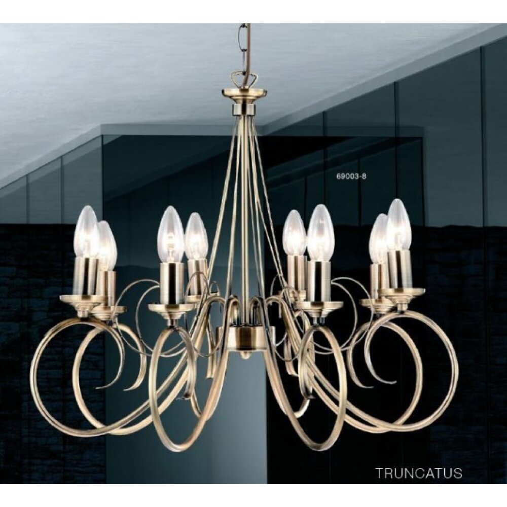 Globo TRUNCATUS Pendellampa, ljuskrona Antikmässing, 8-ljuskällor main product photo