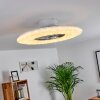 Petrovac Taklampa, Takfläkt med belysning LED Krom, Vit, 1-ljuskällor, Fjärrkontroll