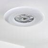 Petrovac Taklampa, Takfläkt med belysning LED Krom, Vit, 1-ljuskällor, Fjärrkontroll