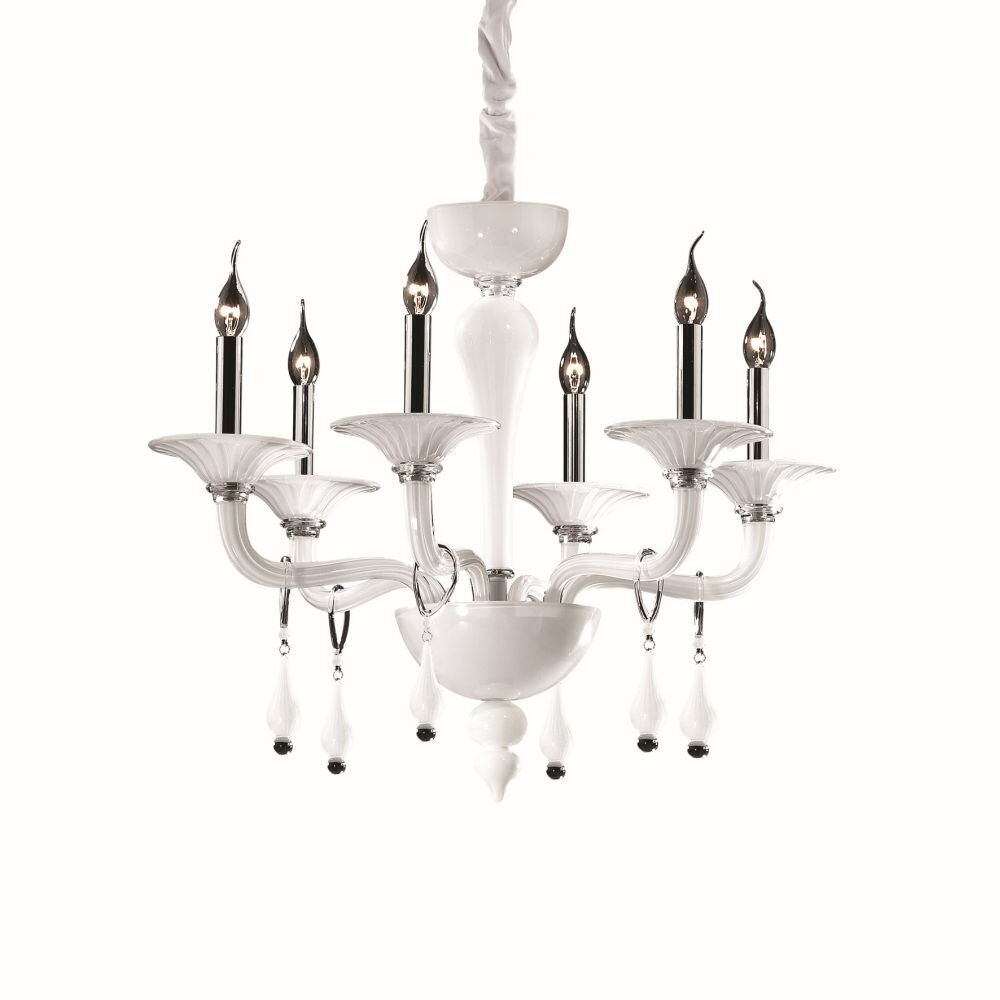 Ideallux MIRAMARE ljuskrona, Pendelbelysning Krom, 6-ljuskällor main product photo