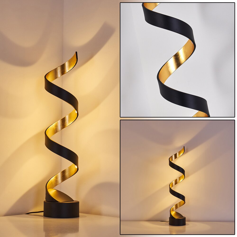 Rezat Bordslampa LED Svart-guld, 1-ljuskällor main product photo