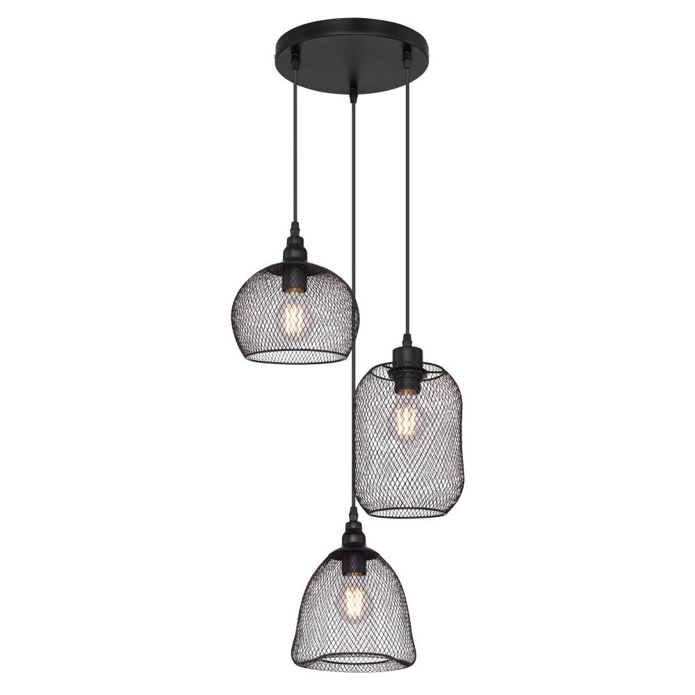 Globo ANYA Pendellampa Svart, 3-ljuskällor main product photo
