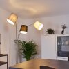 Bernardino Golvlampa, Båglampor Nickel matt, 3-ljuskällor, Tyg-lampskärm