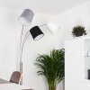 Bernardino Golvlampa, Båglampor Nickel matt, 3-ljuskällor, Tyg-lampskärm