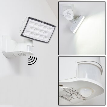 Loit Vägglampa LED Vit, 1-ljuskällor, Rörelsedetektor Loit Vägglampa LED Vit, 1-ljuskällor, Rörelsedetektor