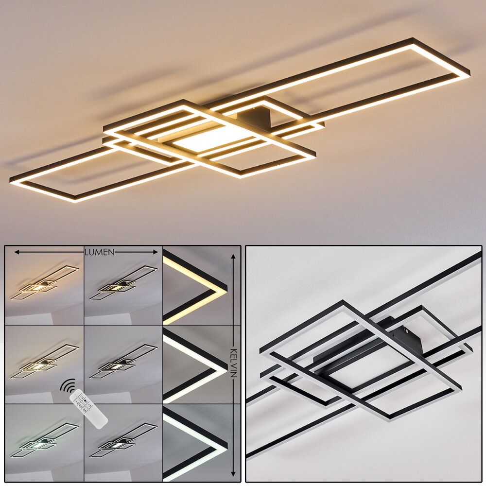 Alsterbro Taklampa LED Svart, 1-ljuskällor, Fjärrkontroll main product photo