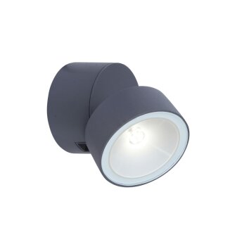 Lutec Lampor TRUMPET vägglampa utomhus, Vägglampa LED Antracit, 1-ljuskällor