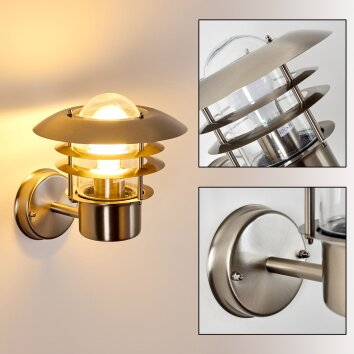 Juva vägglampa utomhus, Vägglampa Rostfritt stål, 1-ljuskällor