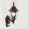 Ribadeo Vägglampa Svart-guld, 1-ljuskällor, Rörelsedetektor