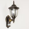 Ribadeo vägglampa utomhus, Vägglampa Svart-guld, 1-ljuskällor, Rörelsedetektor