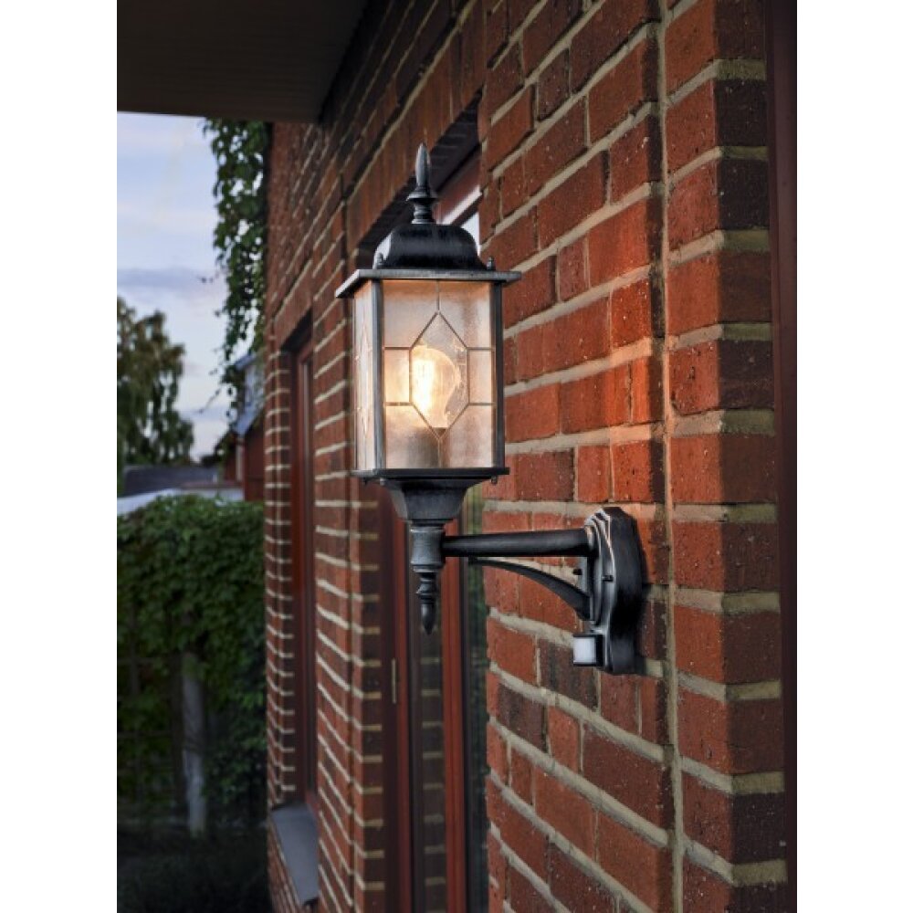 Konstsmide Lampor Milano Vägglampa Svart, 1-ljuskällor, Rörelsedetektor main product photo