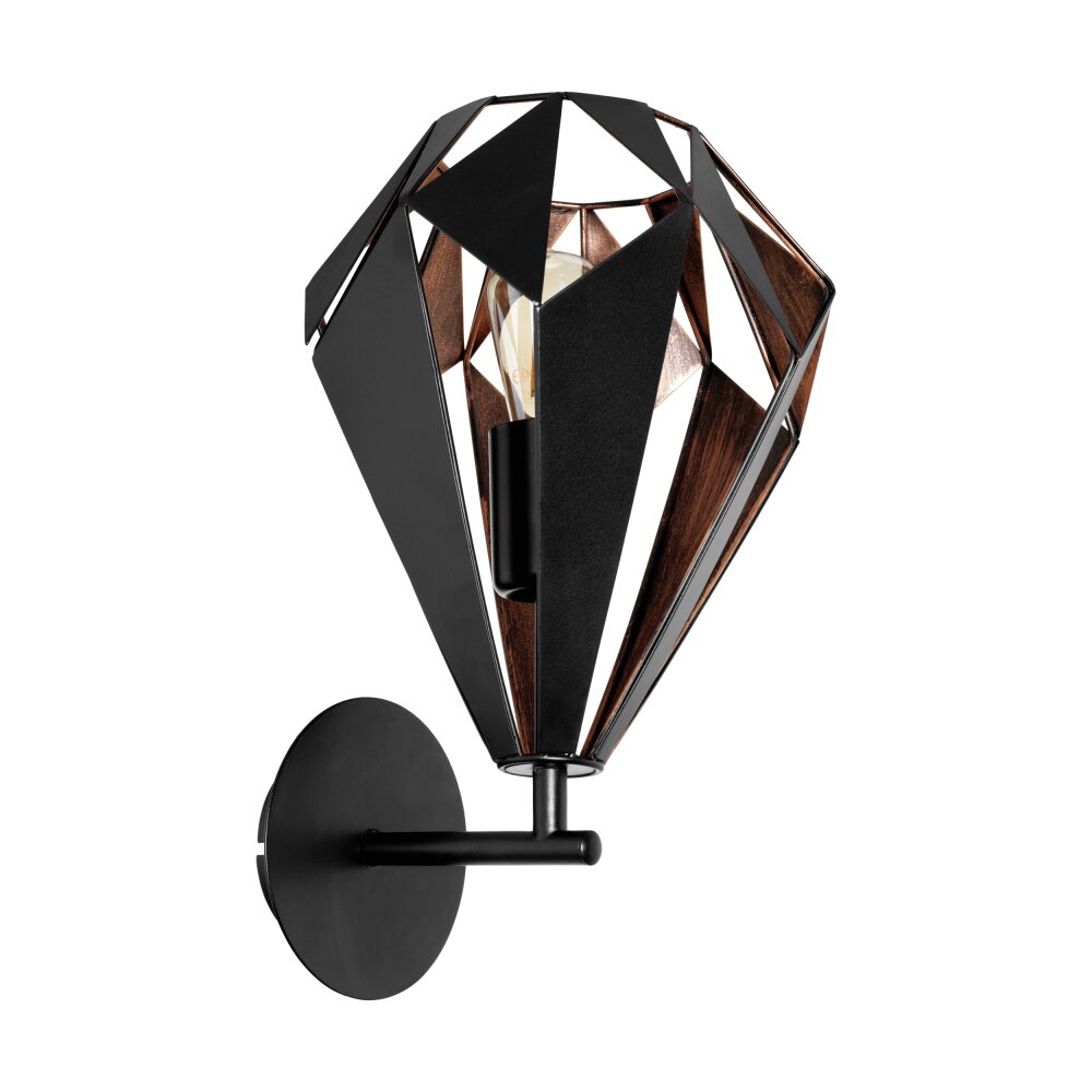Eglo CARLTON Vägglampa Kopparfärg, Svart, 1-ljuskällor main product photo
