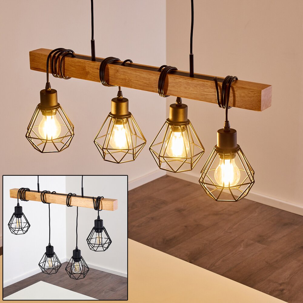 Barbengo Pendellampa, Pendelbelysning Trä ljus, Svart, 4-ljuskällor main product photo