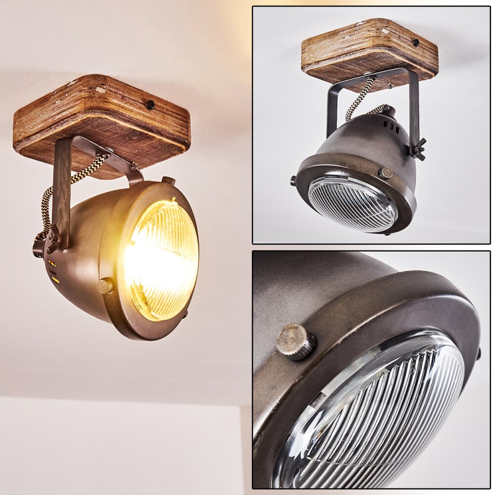 Glostrup Taklampa, Takstrålkastare Brun, Rostfritt stål, 1-ljuskällor main product photo