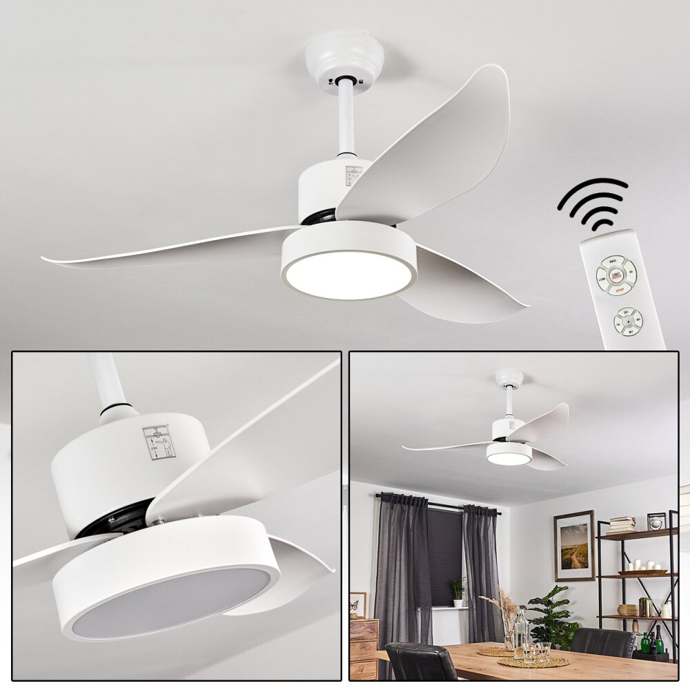 Doha Taklampa, Takfläkt med belysning LED Vit, 1-ljuskällor, Fjärrkontroll main product photo