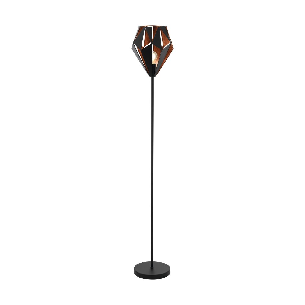 Eglo CARLTON Golvlampa Kopparfärg, Svart, 1-ljuskällor main product photo
