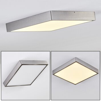 Broglen Taklampa, Panel LED Nickel matt, 1-ljuskällor
