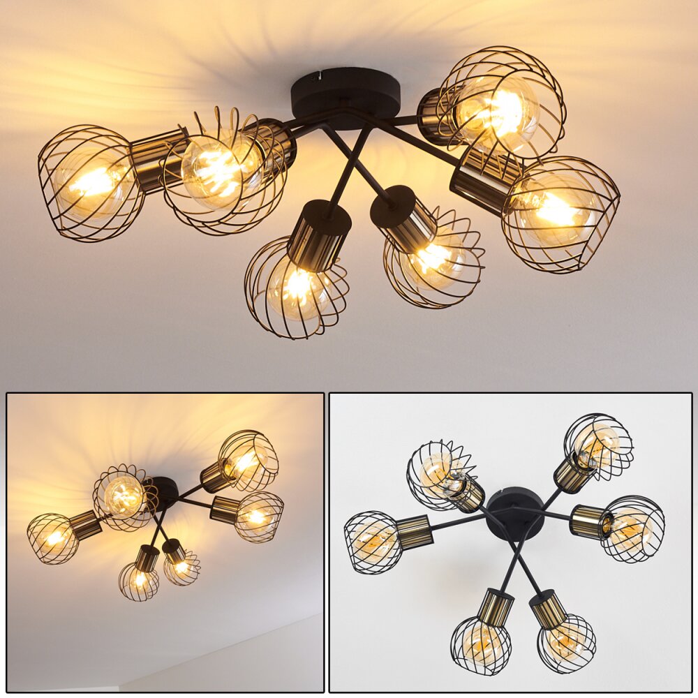 Bacau Taklampa Svart, 6-ljuskällor main product photo
