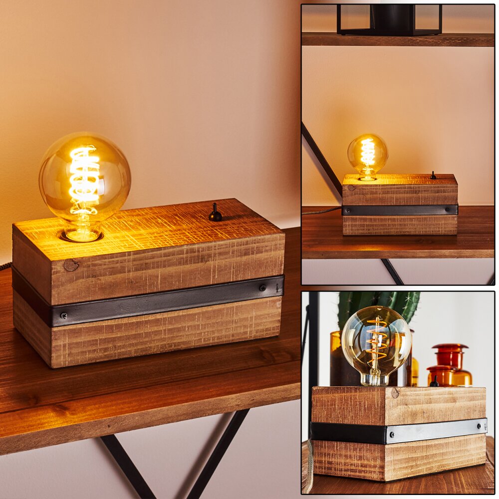 Montgomery Bordslampa Trä mörkt, Svart, 1-ljuskällor main product photo