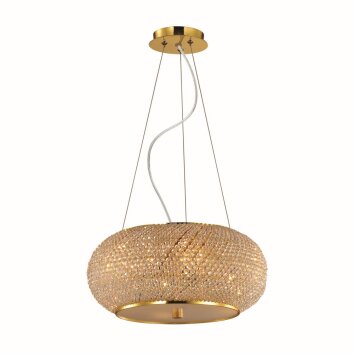 Ideallux PASHA Pendellampa, Pendelbelysning Guld, Kristall optik, 6-ljuskällor