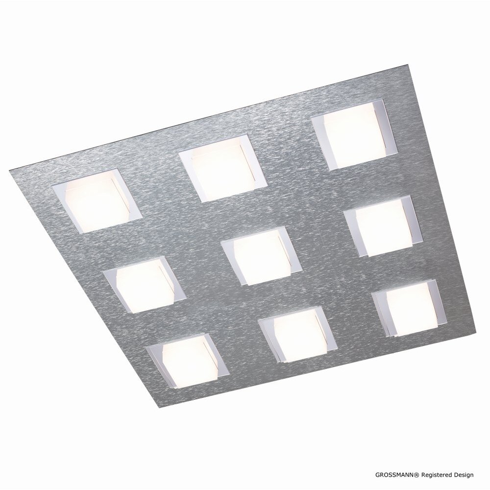 Grossmann BASIC Taklampa LED Aluminium, 9-ljuskällor main product photo