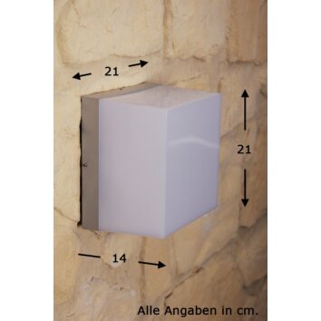 Konstsmide Lampor SANREO vägglampa utomhus, Vägg- och taklampor Rostfritt stål, Grått, Vit, 1-ljuskällor