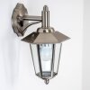 Moskau vägglampa utomhus, Vägglampa Rostfritt stål, Genomskinlig, klar, 1-ljuskällor