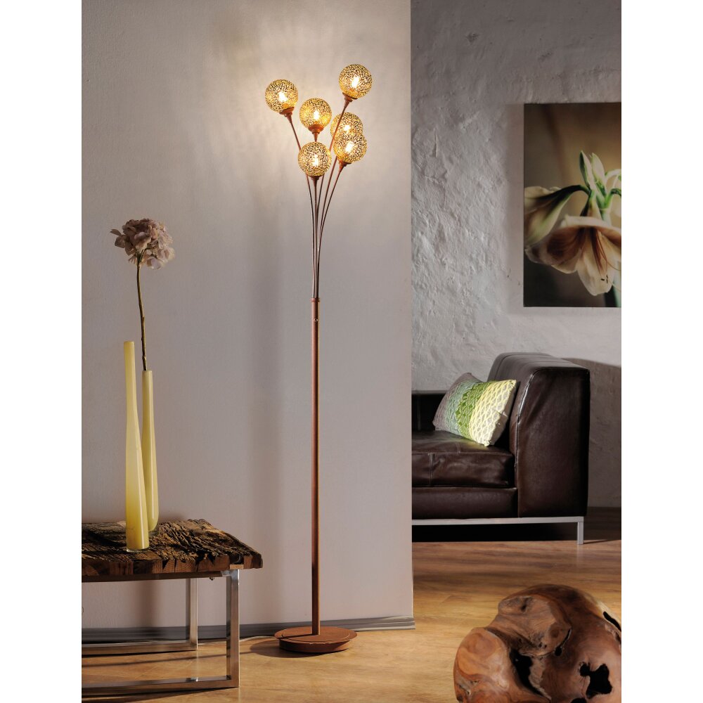Paul Neuhaus Lampor GRETA Golvlampa Rostfärger, 6-ljuskällor main product photo