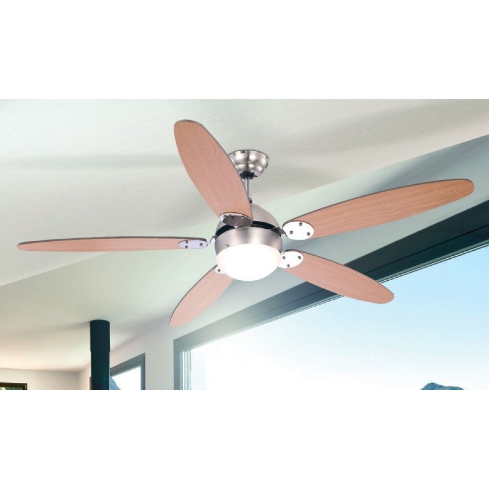 Globo AZURA Taklampa, Takfläkt med belysning Krom, Rostfritt stål, Nickel matt, 1-ljuskällor main product photo
