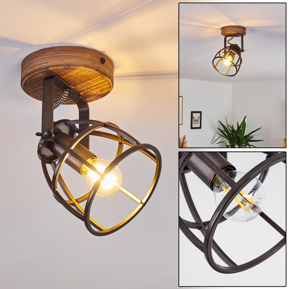 Haervej Taklampa, Takstrålkastare Trä mörkt, Svart, 1-ljuskällor main product photo