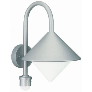 Albert Lampor 646 Utomhusbelysning, vägglampa utomhus Silver, 1-ljuskällor, Rörelsedetektor
