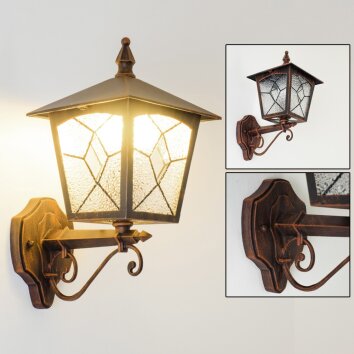 Tok vägglampa utomhus, Vägglampa Brun, Rostfärger, 1-ljuskällor