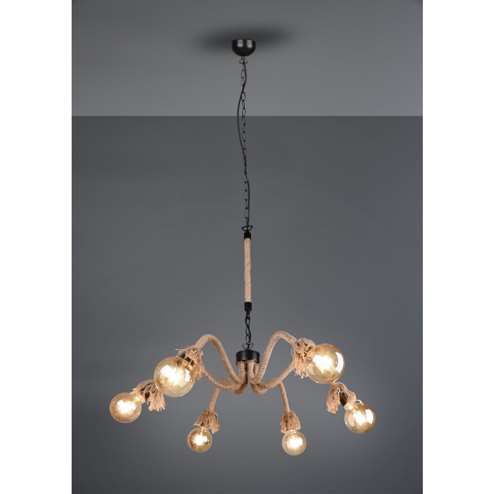 Reality Alva Pendelbelysning LED Svart, 6-ljuskällor main product photo