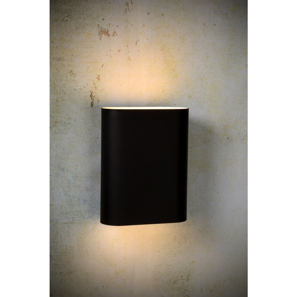 Lucide OVALIS Vägglampa Svart, 2-ljuskällor main product photo