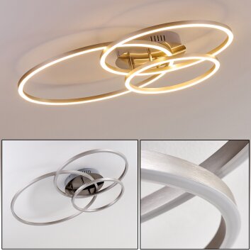 Chilkat Taklampa LED Nickel matt, 1-ljuskällor Chilkat Taklampa LED Nickel matt, 1-ljuskällor