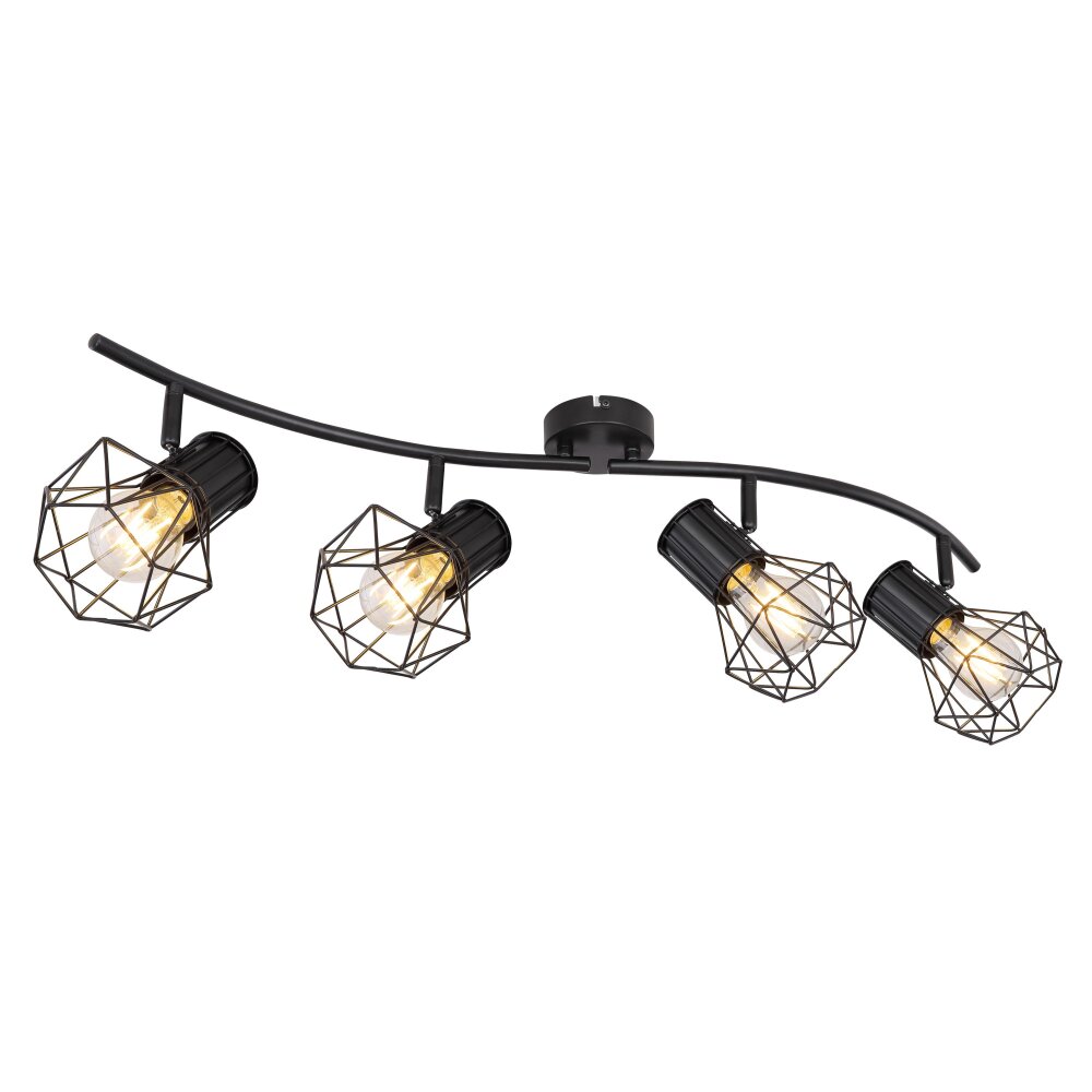 Globo PRISKA Taklampa, Takstrålkastare, Väggspotlight Svart, 4-ljuskällor main product photo