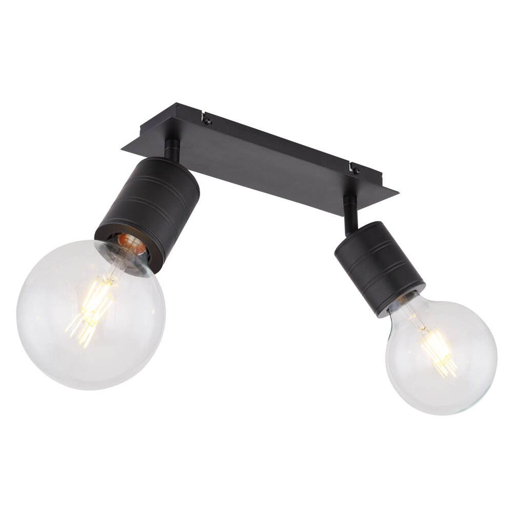 Globo HERMINE Taklampa, Takstrålkastare, Väggspotlight Svart, 2-ljuskällor main product photo