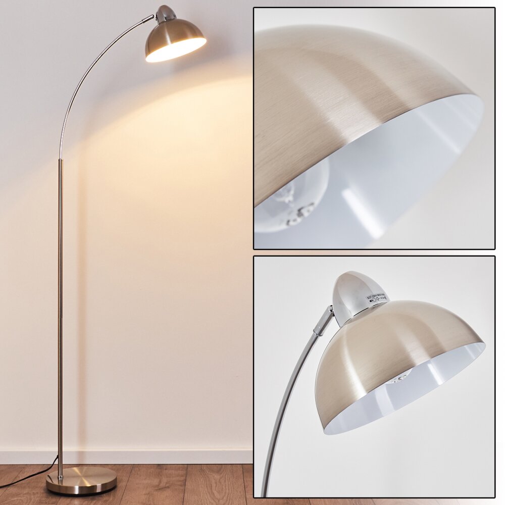 Poitou Golvlampa, Läslampa Nickel matt, 1-ljuskällor main product photo