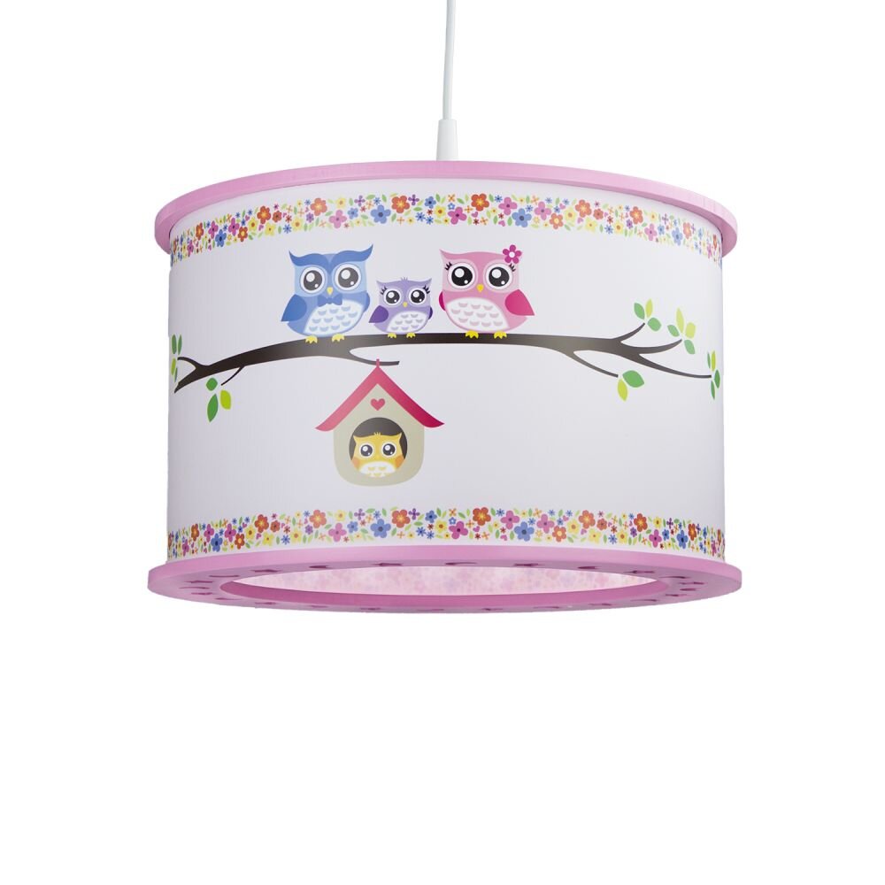 Elobra Barnbelysning EULENFAMILIE Pendellampa Rosa, 1-ljuskällor main product photo