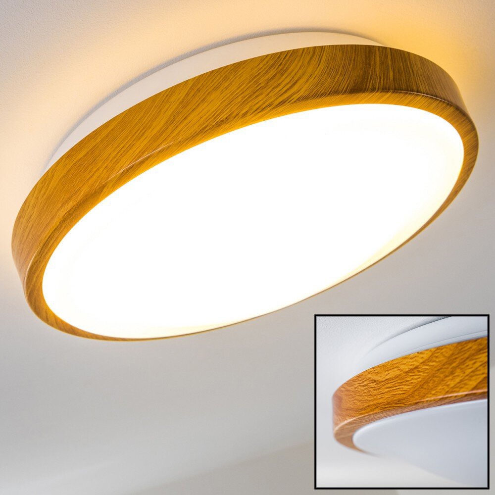 Sora Taklampa LED Trä ljus, Vit, 1-ljuskällor main product photo