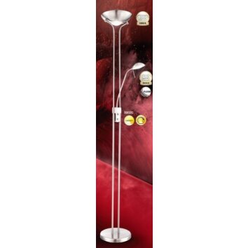 Globo LEONAS strålkastare, Golvlampa LED Krom, Nickel matt, 2-ljuskällor