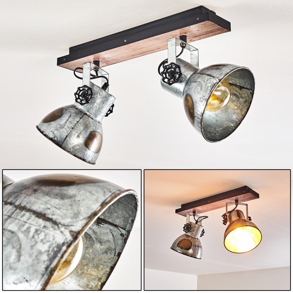 Hora Taklampa, Takstrålkastare Trä mörkt, 2-ljuskällor main product photo