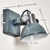 Gudo Vägglampa, Väggspotlight Grått, Vit, 1-ljuskällor