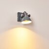 Gudo Vägglampa, Väggspotlight Grått, Vit, 1-ljuskällor