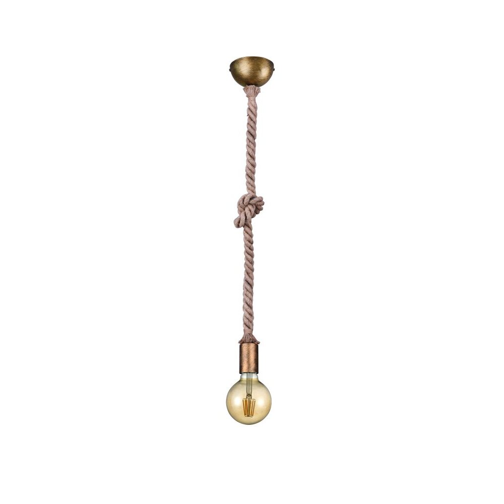 Trio Lampor CORD Pendelbelysning Brun, Mässing, 1-ljuskällor main product photo