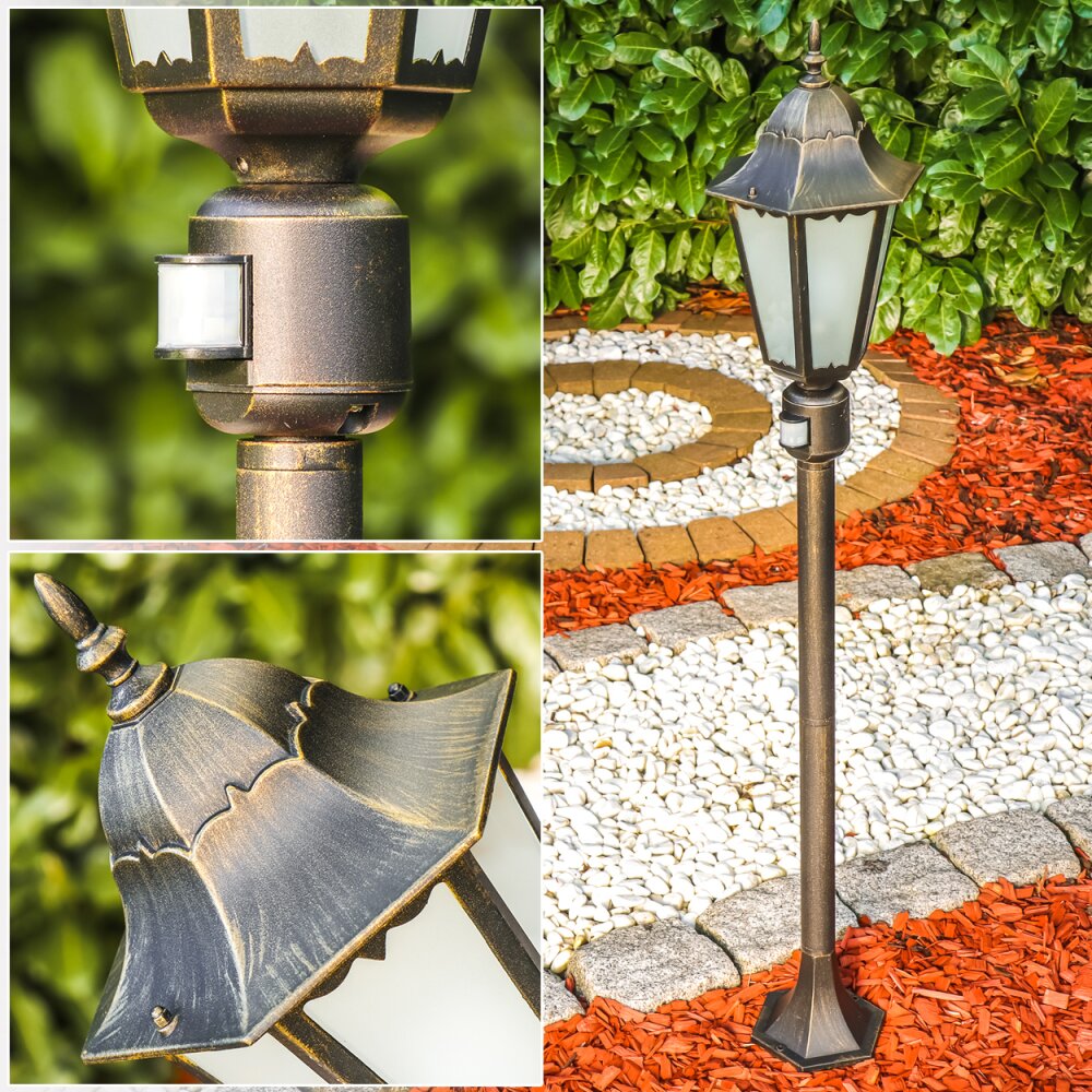 Hongkong Golvlampa, gångvägslampa Brunt, guld, 1-ljuskällor, Rörelsedetektor main product photo