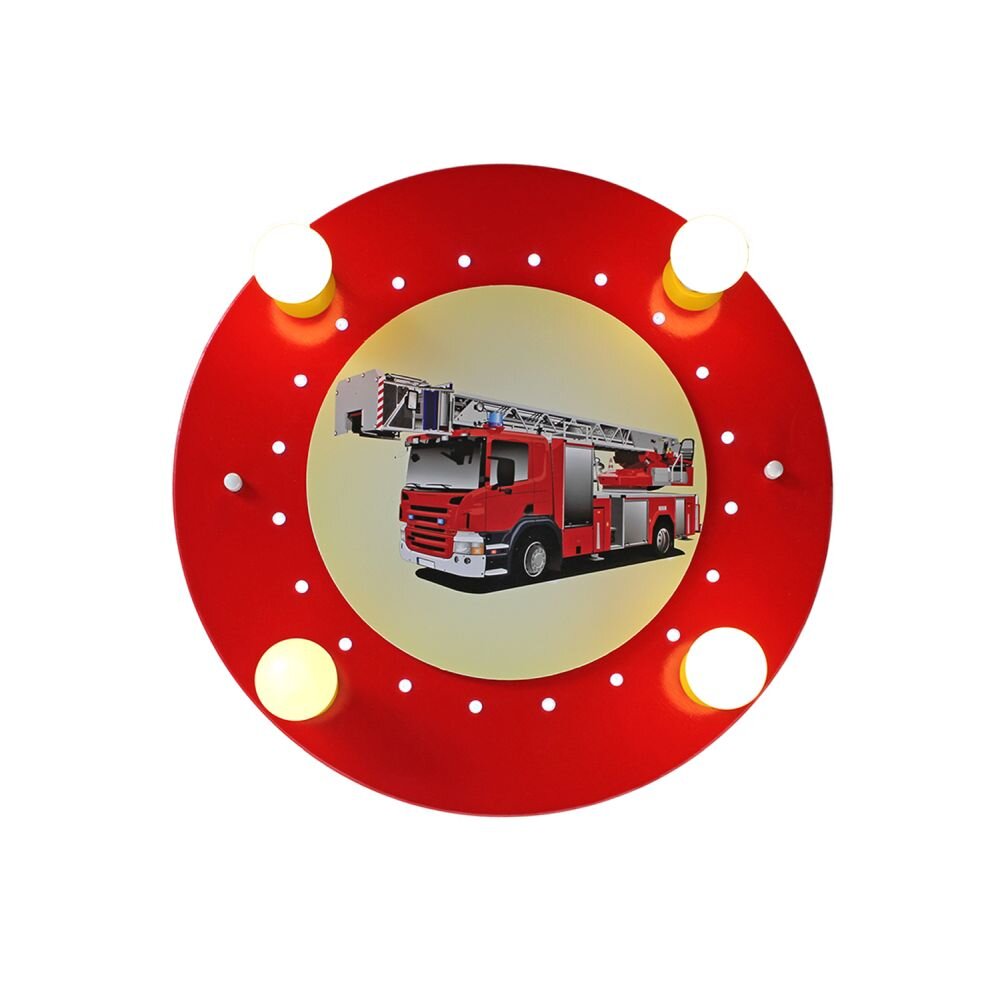 Elobra Barnbelysning FEUERWEHRAUTO Taklampa Gul, Röd, 4-ljuskällor main product photo