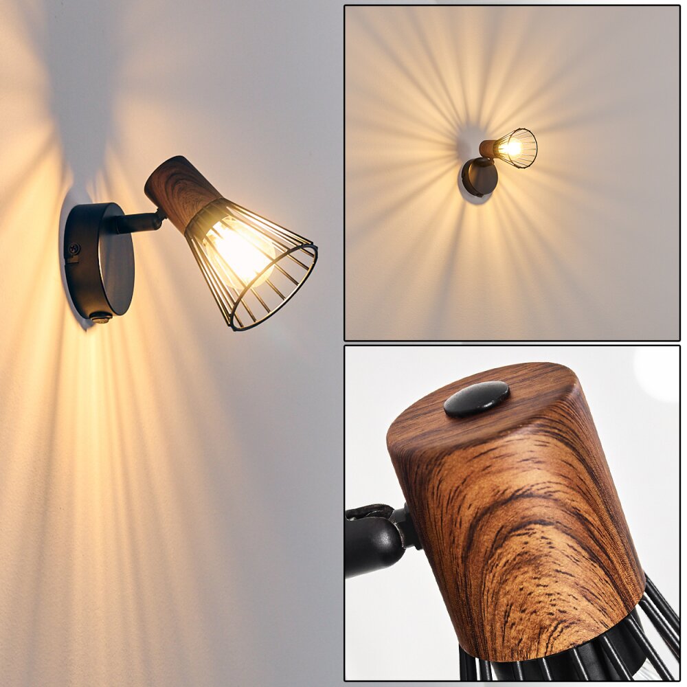 Errested Vägglampa, Väggspotlight Trä mörkt, Svart, 1-ljuskällor main product photo